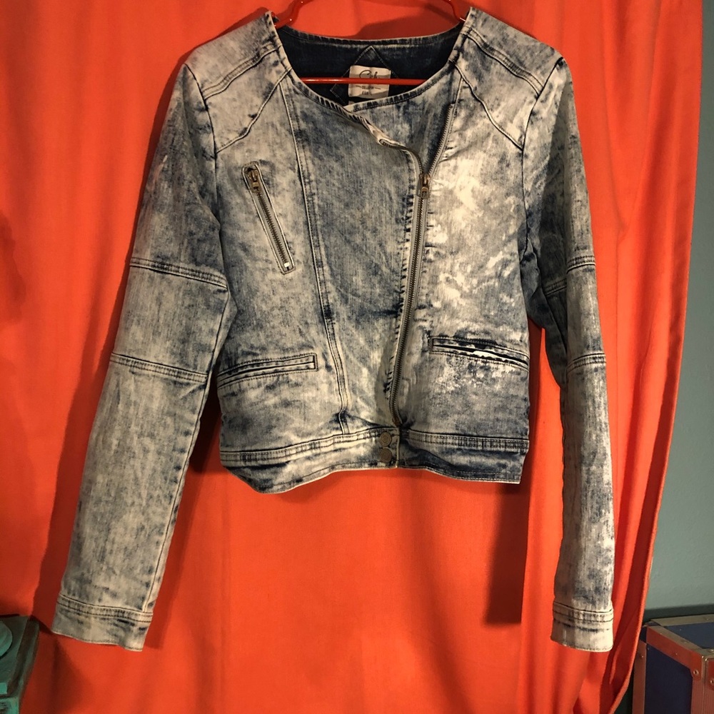 Clock house acid wash jean jacket